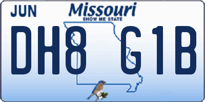 MO license plate DH8G1B