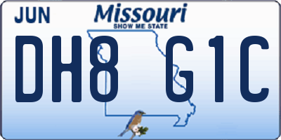 MO license plate DH8G1C