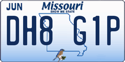 MO license plate DH8G1P