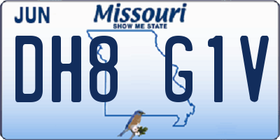 MO license plate DH8G1V