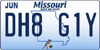 MO license plate DH8G1Y
