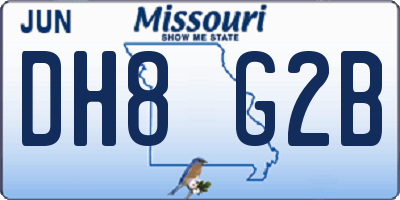 MO license plate DH8G2B