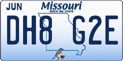 MO license plate DH8G2E