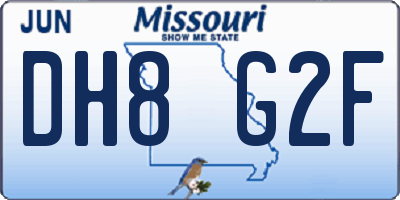 MO license plate DH8G2F