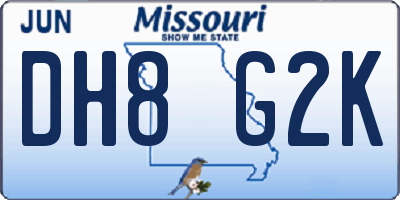 MO license plate DH8G2K