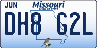 MO license plate DH8G2L