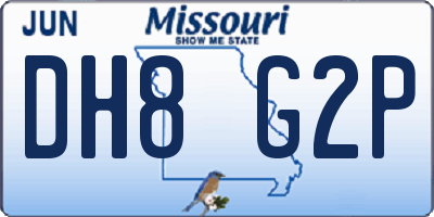 MO license plate DH8G2P