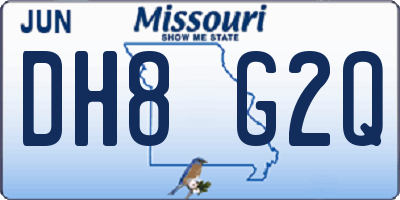 MO license plate DH8G2Q