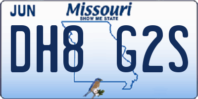 MO license plate DH8G2S