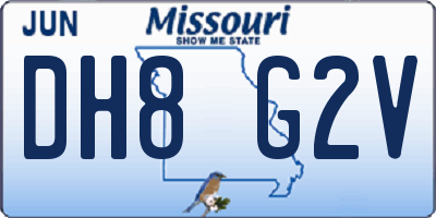MO license plate DH8G2V