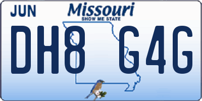 MO license plate DH8G4G