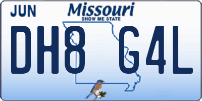 MO license plate DH8G4L