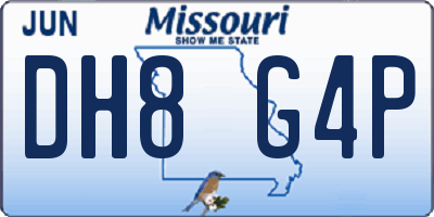 MO license plate DH8G4P