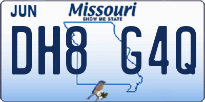 MO license plate DH8G4Q