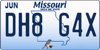 MO license plate DH8G4X