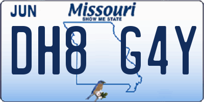 MO license plate DH8G4Y