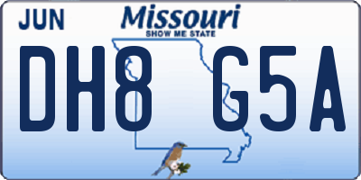 MO license plate DH8G5A