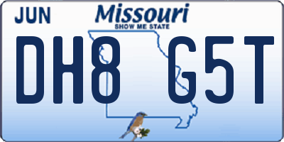 MO license plate DH8G5T