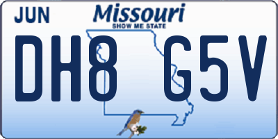 MO license plate DH8G5V