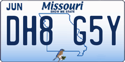 MO license plate DH8G5Y