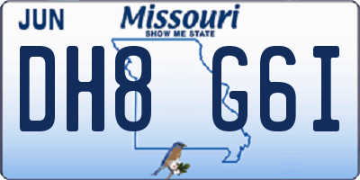 MO license plate DH8G6I