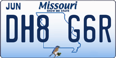 MO license plate DH8G6R