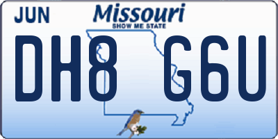 MO license plate DH8G6U