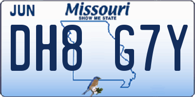 MO license plate DH8G7Y