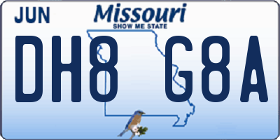 MO license plate DH8G8A