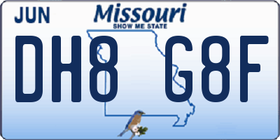 MO license plate DH8G8F