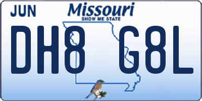 MO license plate DH8G8L