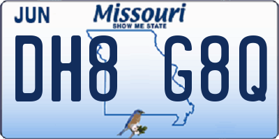 MO license plate DH8G8Q