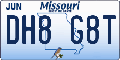 MO license plate DH8G8T