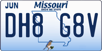 MO license plate DH8G8V