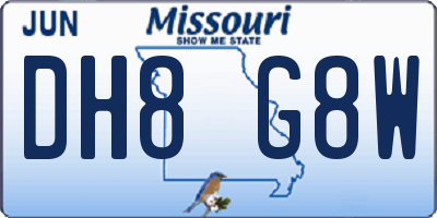 MO license plate DH8G8W