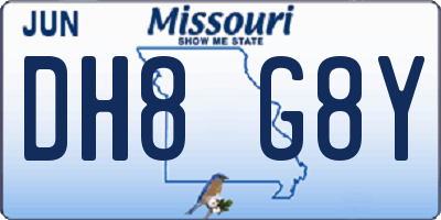 MO license plate DH8G8Y