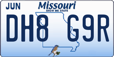 MO license plate DH8G9R