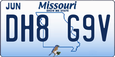 MO license plate DH8G9V