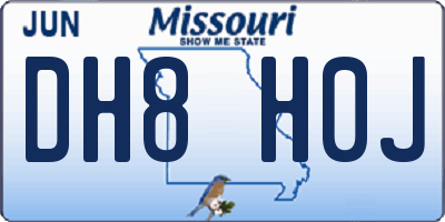 MO license plate DH8H0J
