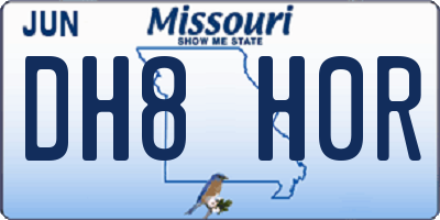 MO license plate DH8H0R