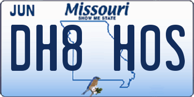 MO license plate DH8H0S