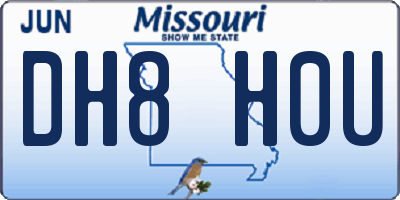 MO license plate DH8H0U