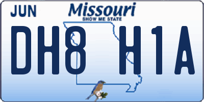 MO license plate DH8H1A
