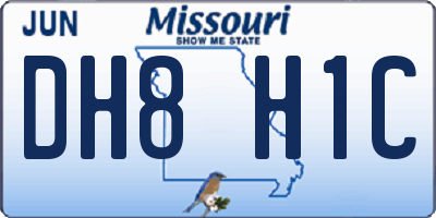 MO license plate DH8H1C