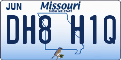 MO license plate DH8H1Q