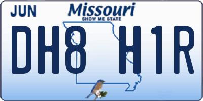 MO license plate DH8H1R
