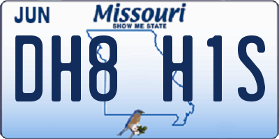 MO license plate DH8H1S