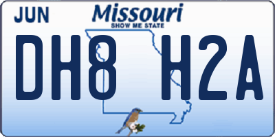 MO license plate DH8H2A