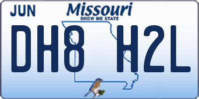 MO license plate DH8H2L