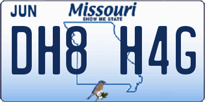 MO license plate DH8H4G